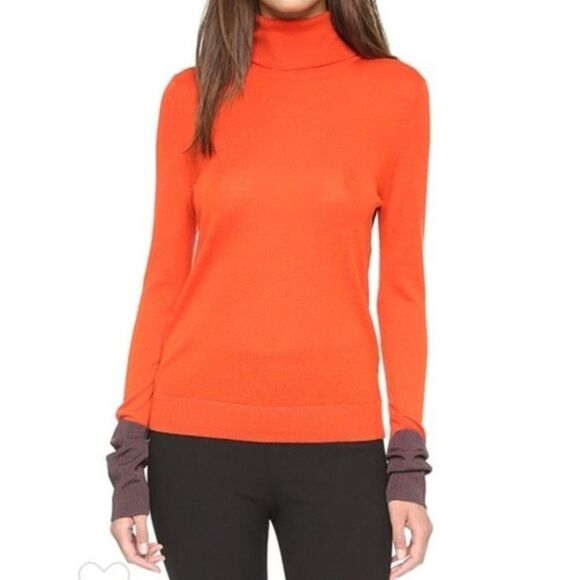 Rag & Bone Merino Wool Colorblock Knit Lightweight Turtleneck sz S - Picture 2 of 6